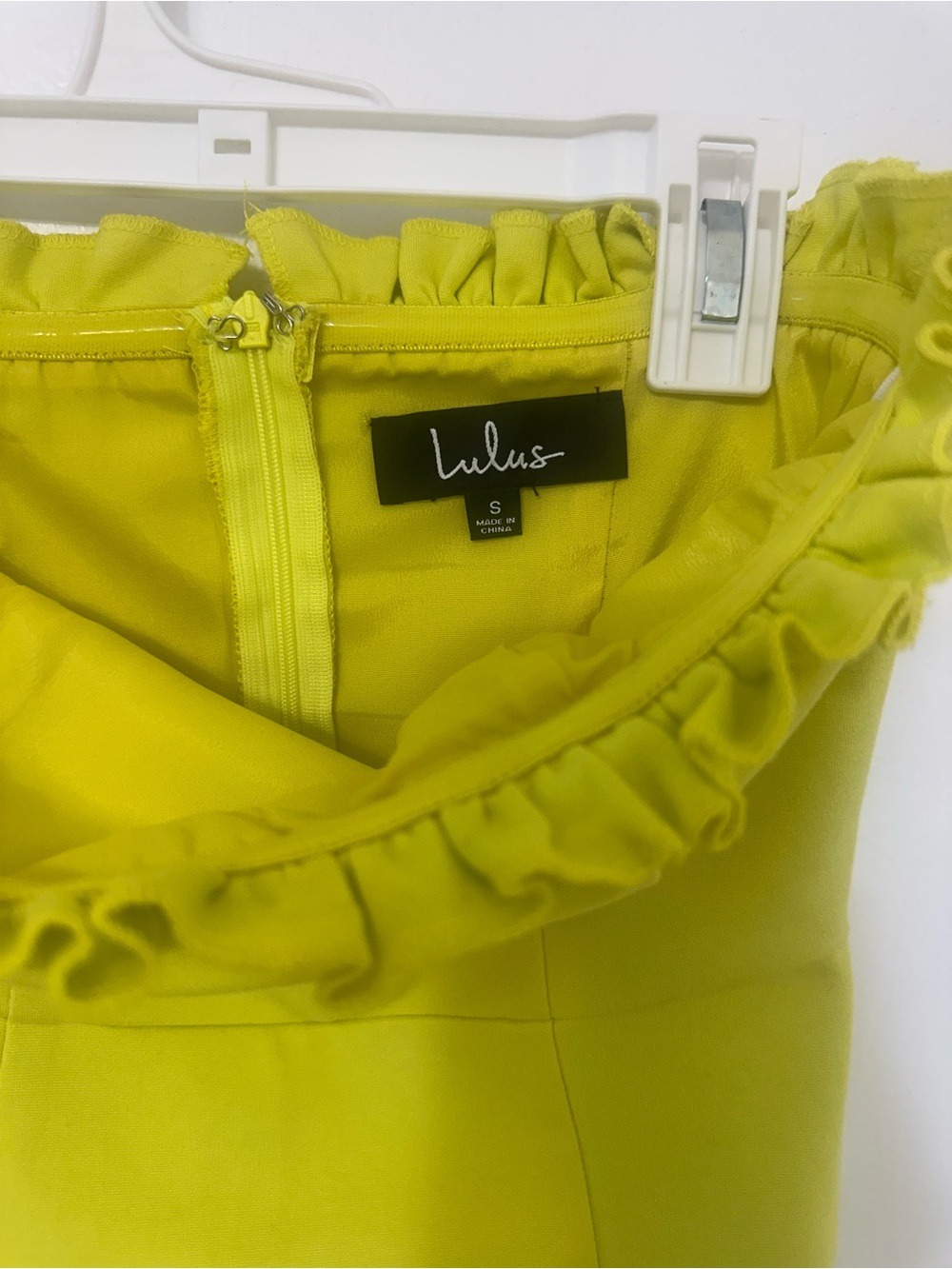 Lulu's Strapless Ruffle Trim Lime Dress - Picture 2 of 6